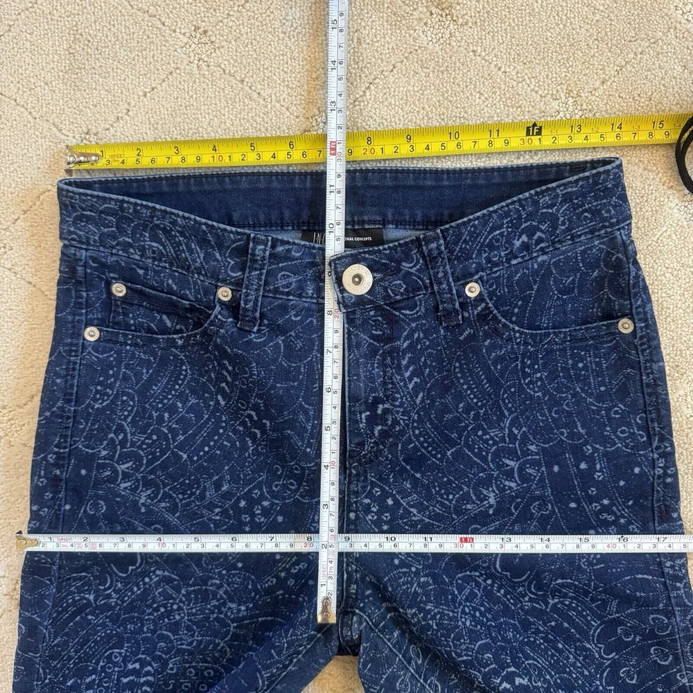 INC Womens Laser Printed Mid Rise Flare Leg Jeans Size:6/28 - Picture 12 of 15